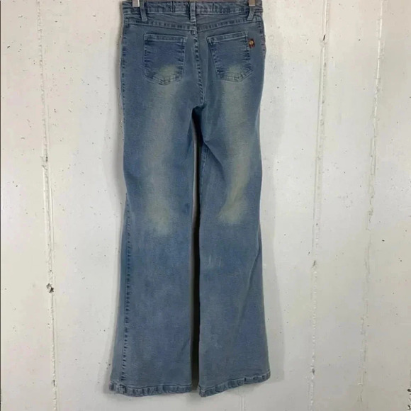 Noon 5/6 distressed‎ embroidered stretch blue jeans - Picture 6 of 7